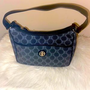 Giani Bernini brand 
Black and grey monogrammed shoulder bag